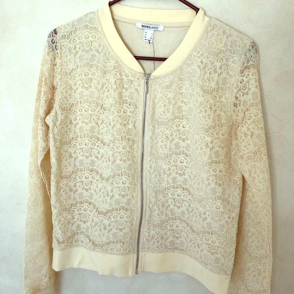 Lace bomber jacket